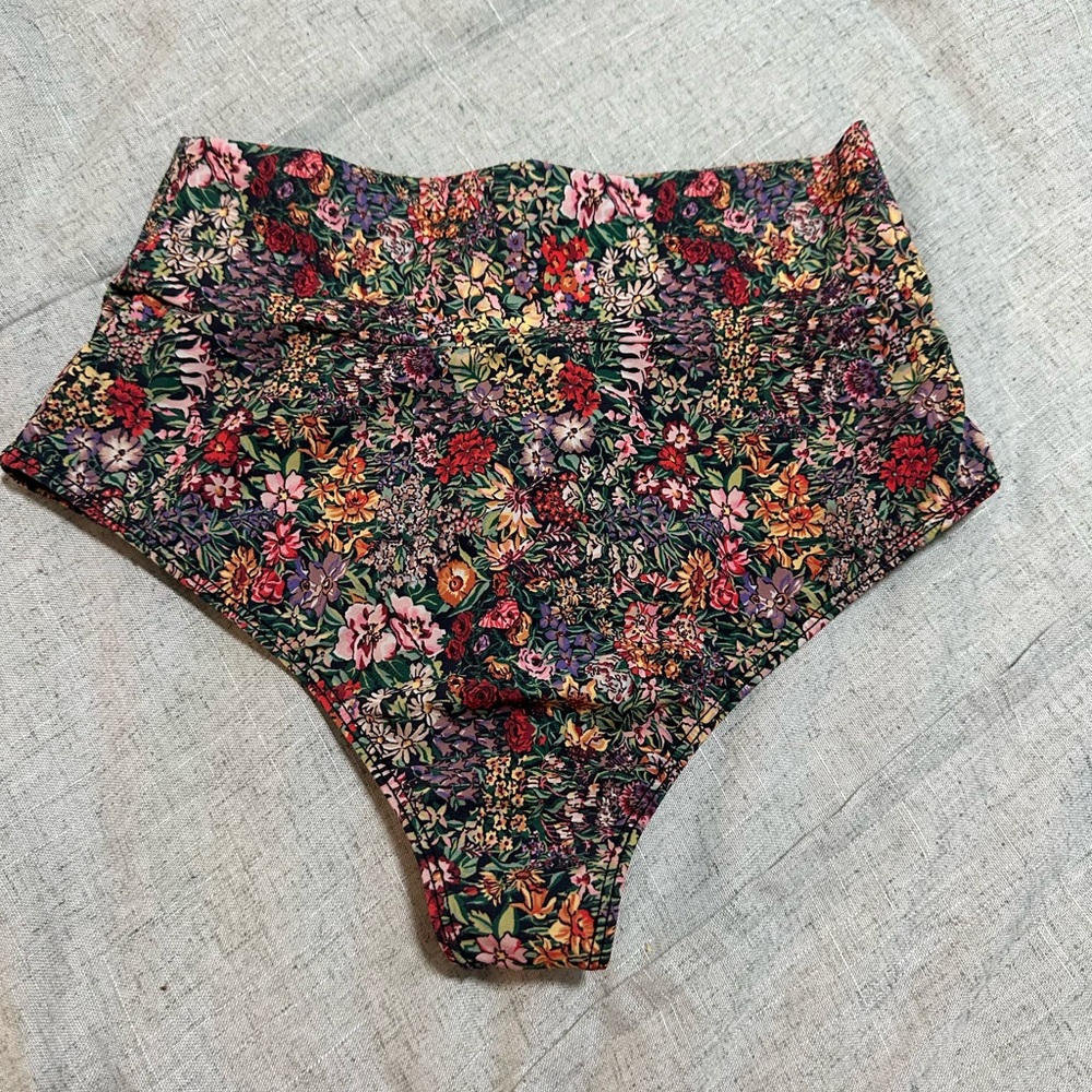 Montce Floral High-Waisted Bikini Bottoms - Multicolor